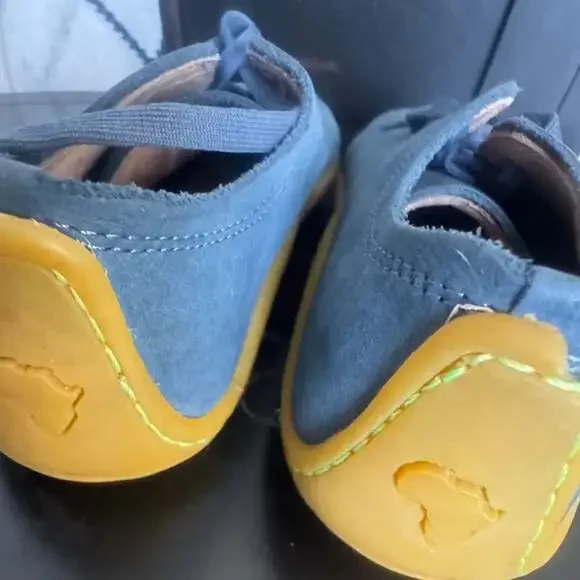 Vivobarefoot Addis Kids Blue Leather Trainer Comfort Shoes - Picture 4 of 7